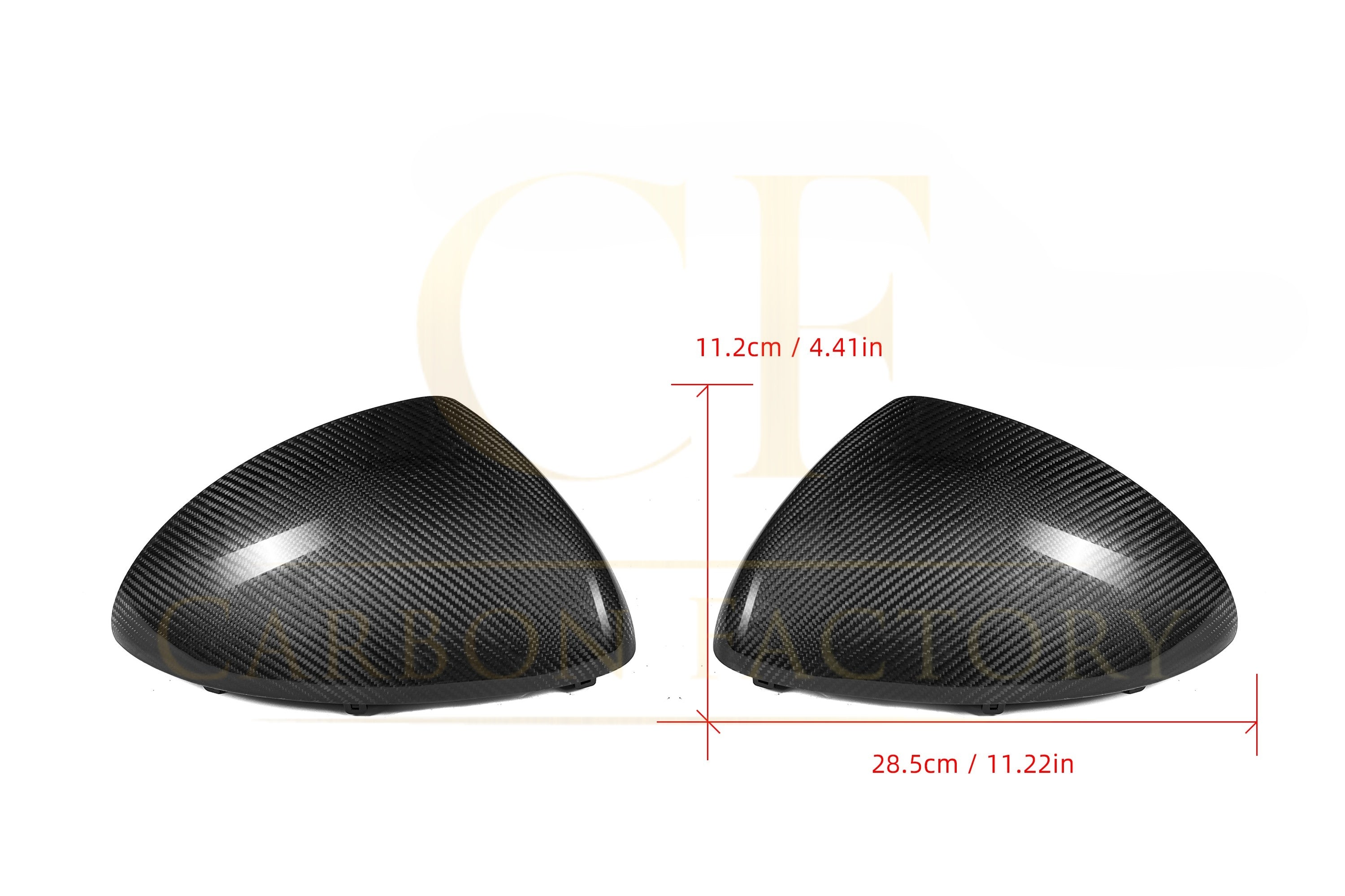 Pre-Preg Carbon Fibre Mirror Covers for Porsche Cayenne 958.1 11-14 LHD - Carbon Factory