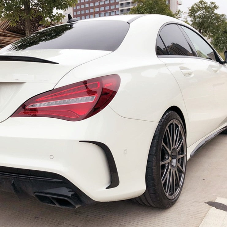 Gloss Black Rear Bumper Trims for Mercedes Benz W117 CLA 13-19 - Carbon Factory