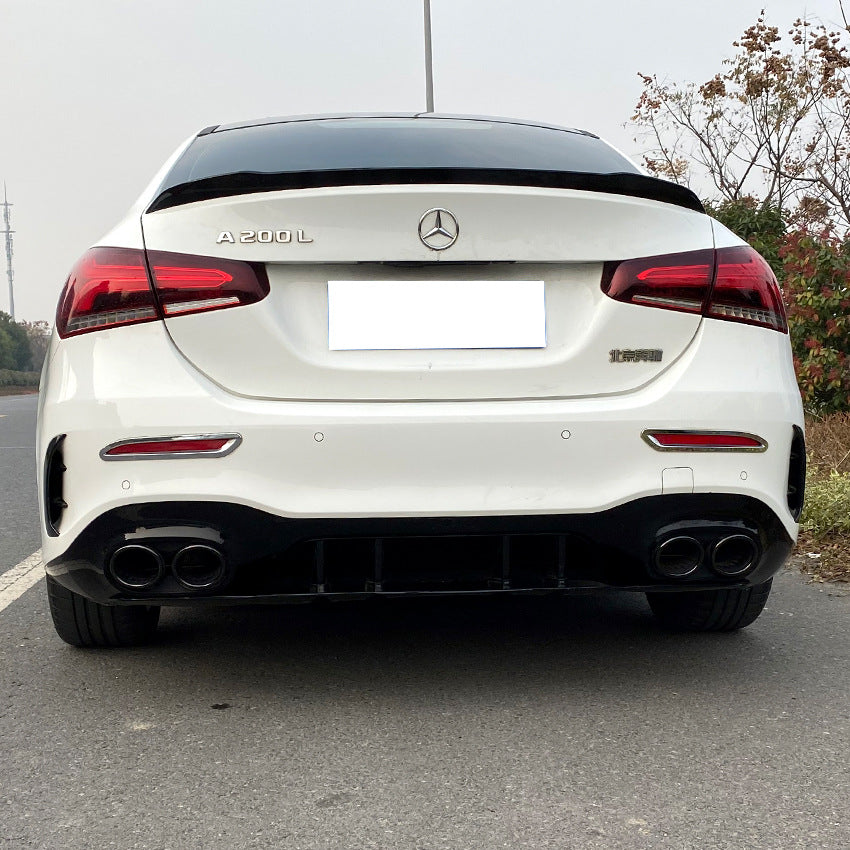 A45 Style Rear Diffuser & Exhaust Tips for Mercedes Benz W177 A Class 18-25