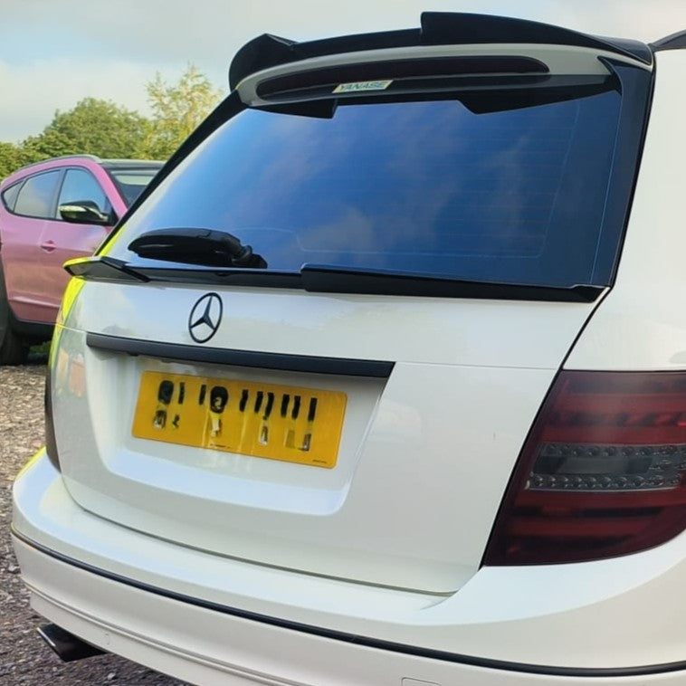V Style Gloss Black Boot Spoiler for Mercedes Benz W204 C Class & C63 Estate 07-14