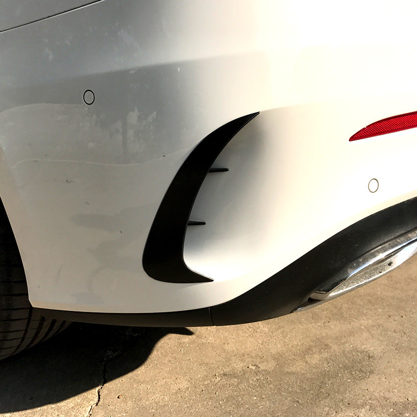 Gloss Black Rear Bumper Trims for Mercedes Benz W177 A Class Saloon 18-25 (Stick on) - Carbon Factory