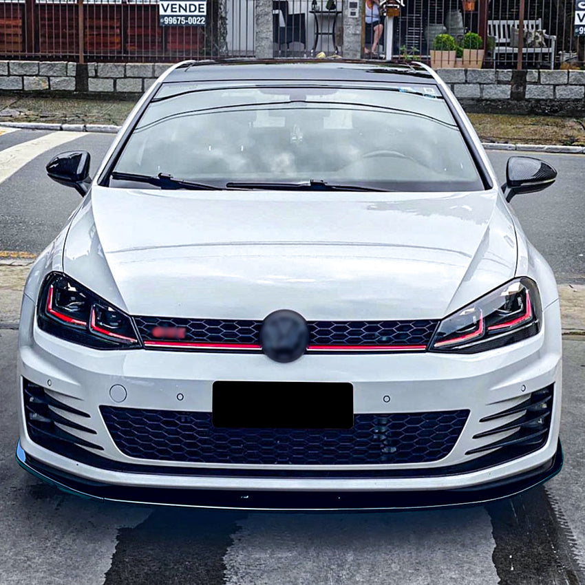 V2 Style Gloss Black Front Splitter for VW Golf MK7 GTI & R Line 13-16