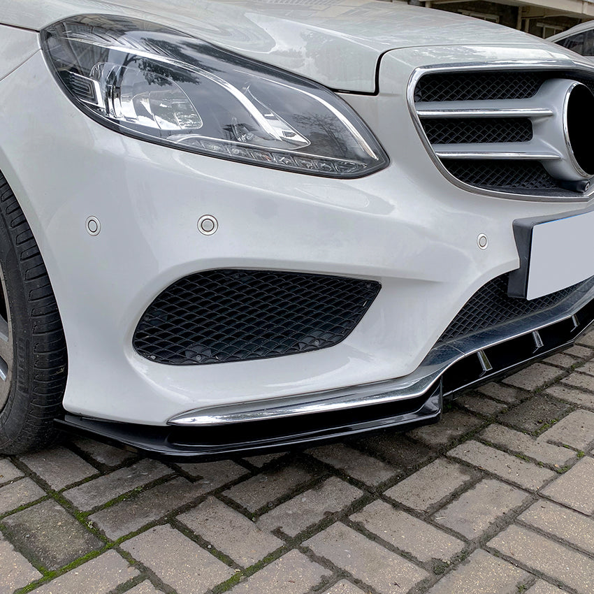 AMG Style Gloss Black Front Splitter for Mercedes Benz W212 E Class AMG 13-17 - Carbon Factory