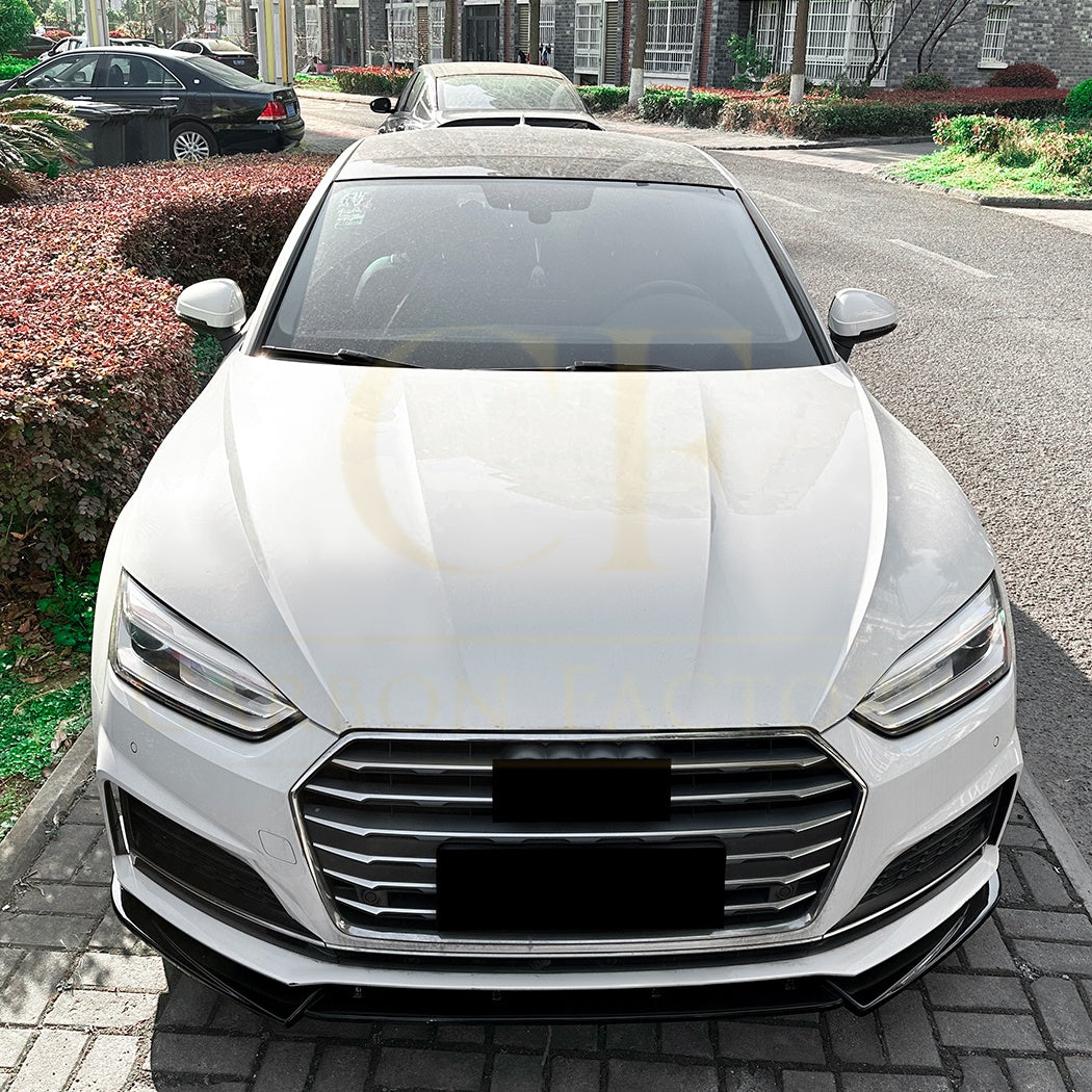 V Style Gloss Black Front Splitter for Audi B9 A5 S Line & S5 17-20 - Carbon Factory