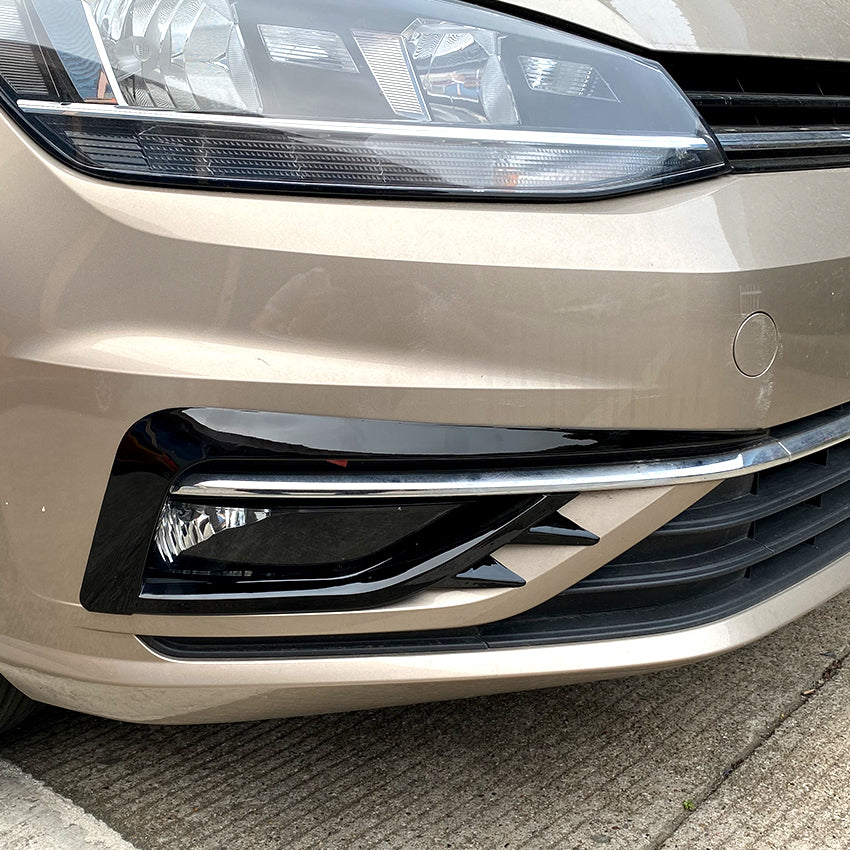V Style Gloss Black Front Canards for VW Golf MK7.5 17-20