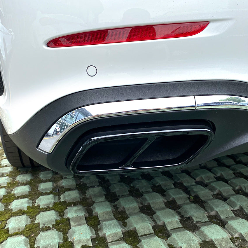 Gloss Black Exhaust Tip Covers for Mercedes Benz W206 C Class 22-Present - Carbon Factory