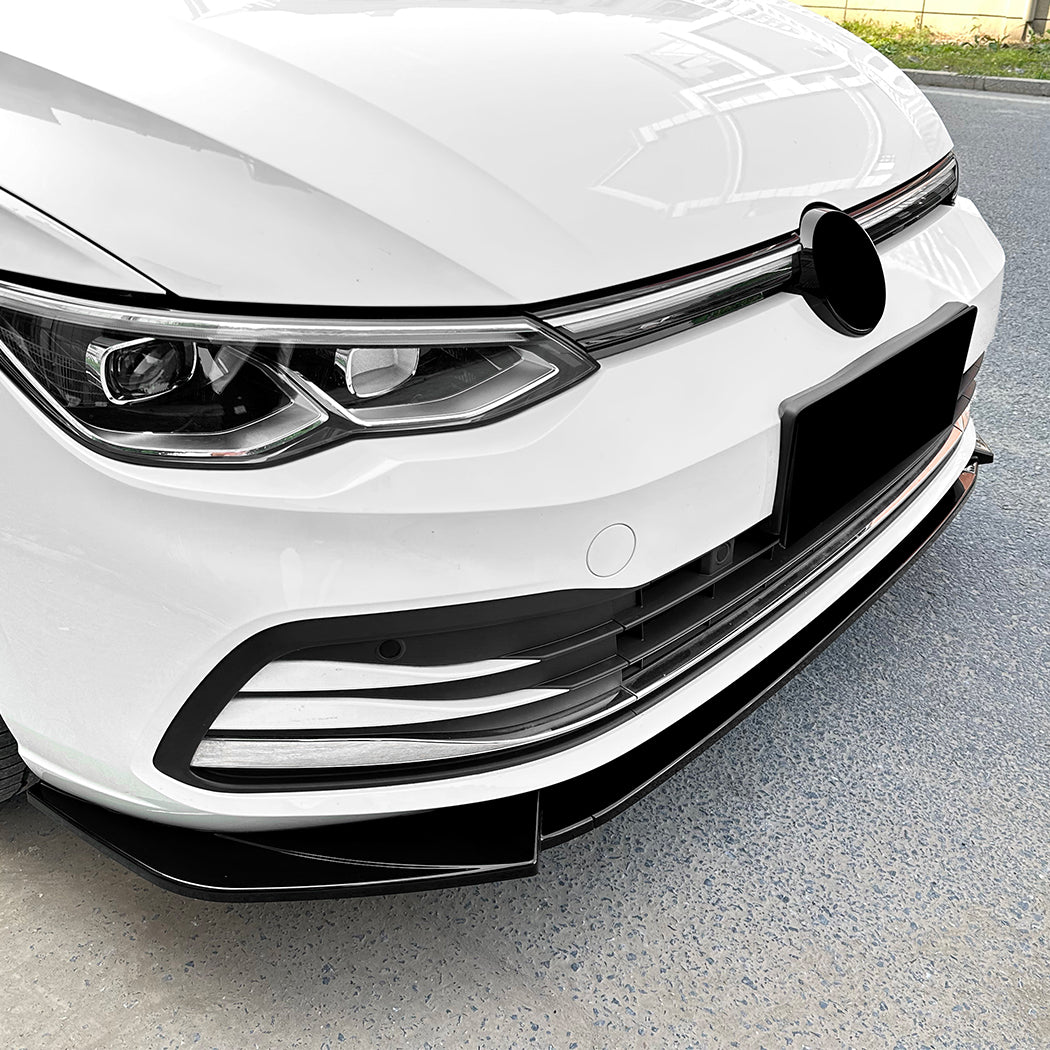 PR Style Gloss Black Front Splitter for VW Golf MK8 Standard model 20-23