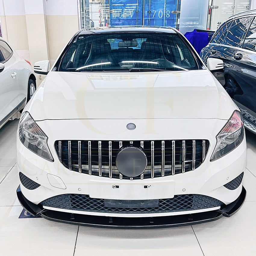 AMG Style Gloss Black Front Splitter for Mercedes Benz W176 A Class 13-15 - Carbon Factory