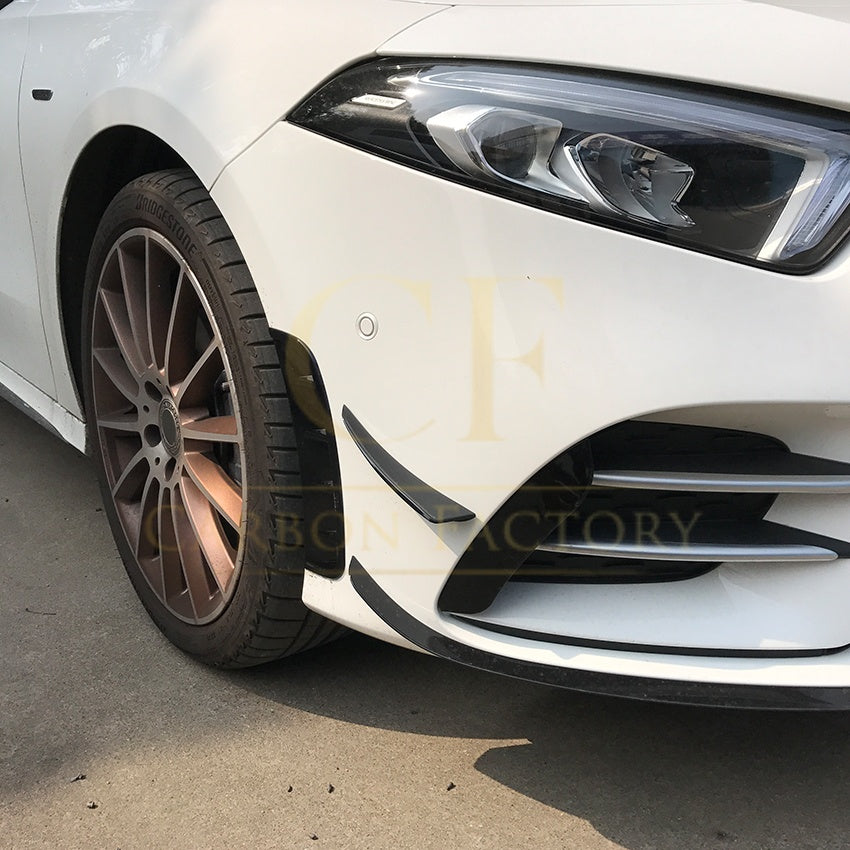 Type 1 Gloss Black Front Canards for Mercedes Benz W177 A Class AMG & A35 18-22 - Carbon Factory