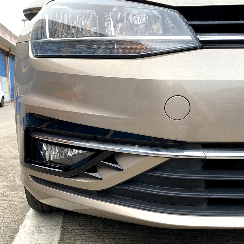 V Style Gloss Black Front Canards for VW Golf MK7.5 17-20
