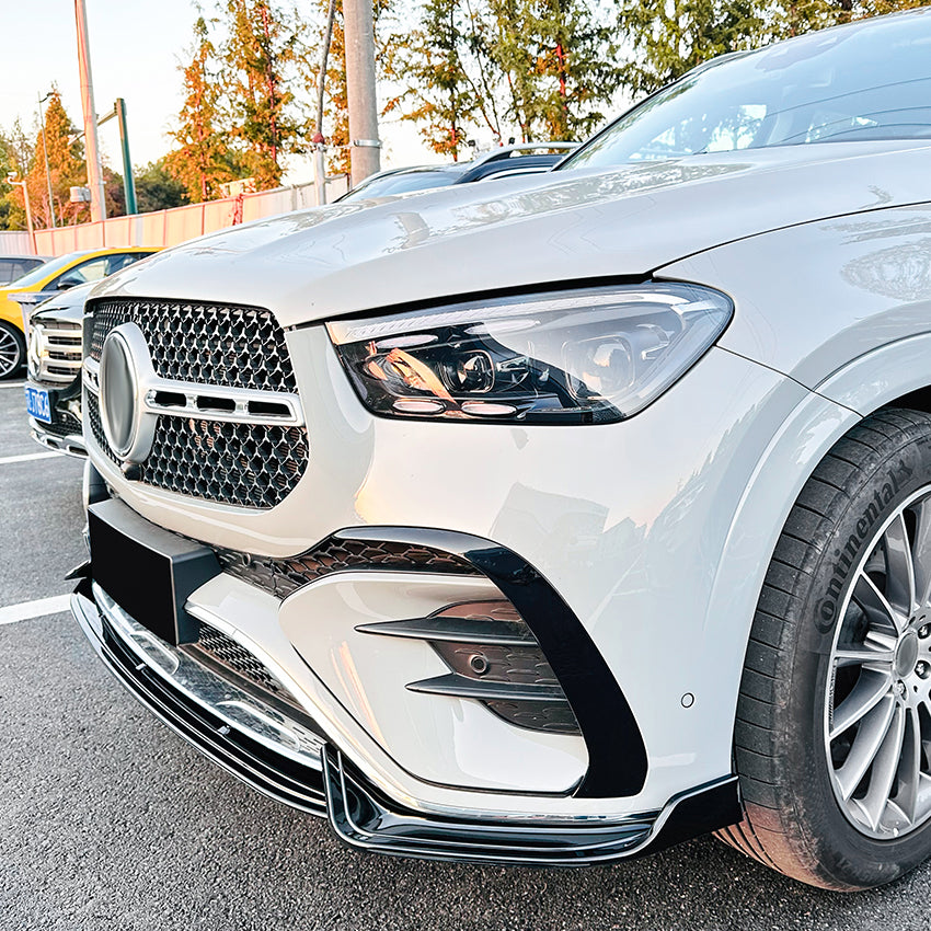 A Style Gloss Black Front Splitter for Mercedes Benz W167 C167 GLE 24-26