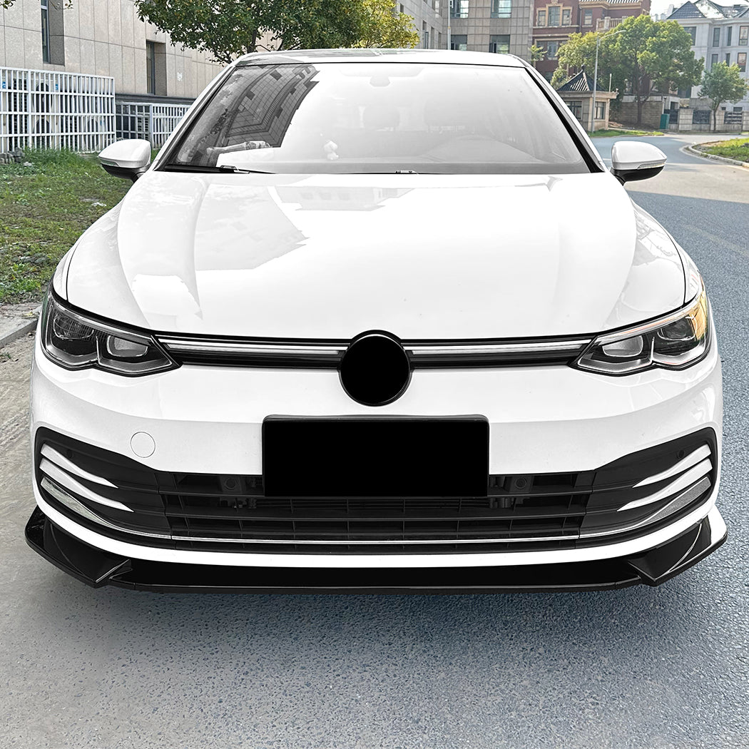 PR Style Gloss Black Front Splitter for VW Golf MK8 Standard model 20-23