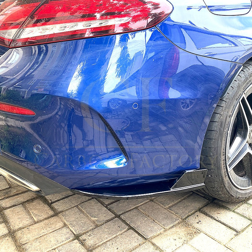 Gloss Black Rear Bumper Spats for Mercedes Benz W205 C Class Coupe 15-21 - Carbon Factory