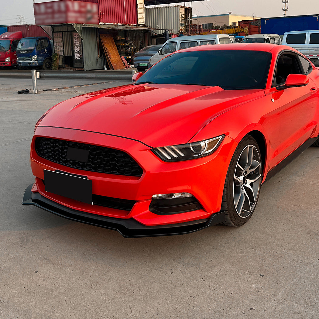 Gloss Black Front Splitter for Ford Mustang S550 MK6 15-17