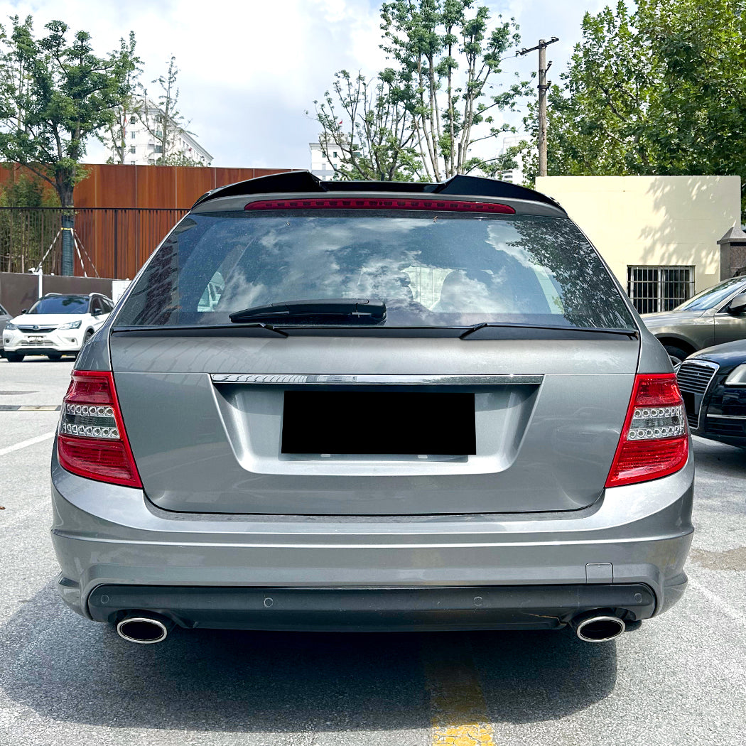 V Style Gloss Black Boot Spoiler for Mercedes Benz W204 C Class & C63 Estate 07-14 - Carbon Factory