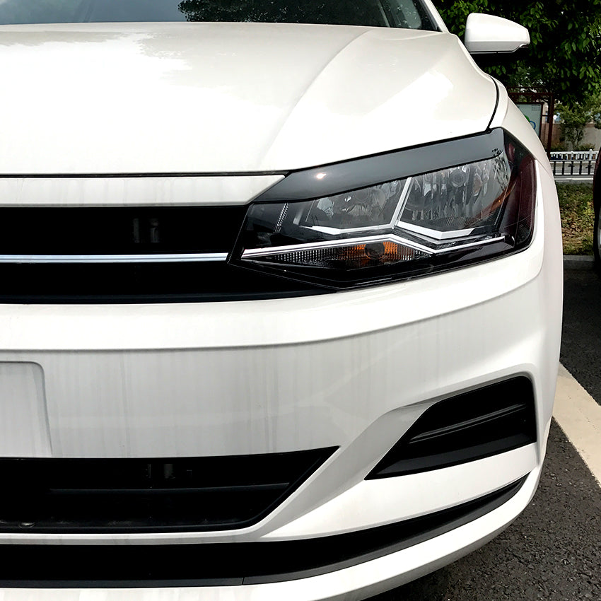 Gloss Black Headlight Trims for VW Polo MK6 18-26