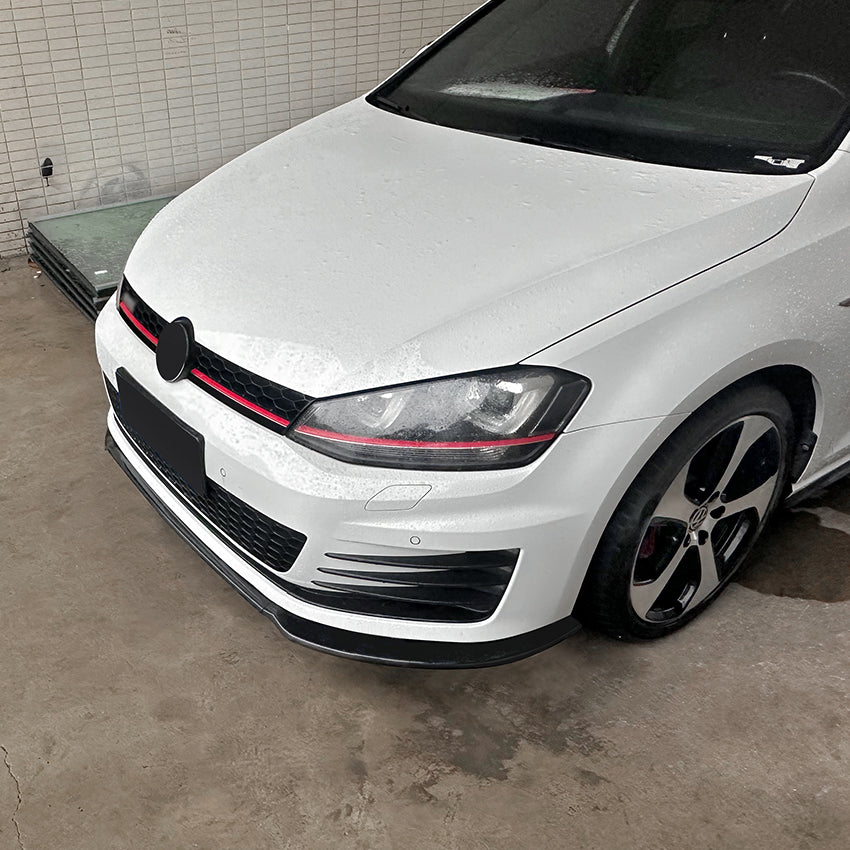 V1 Style Gloss Black Front Splitter for VW Golf MK7 GTI & R Line 13-16