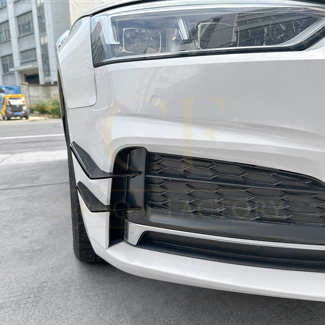 Gloss Black Front Canards for Audi B9 A5 S Line & S5 17-20 - Carbon Factory