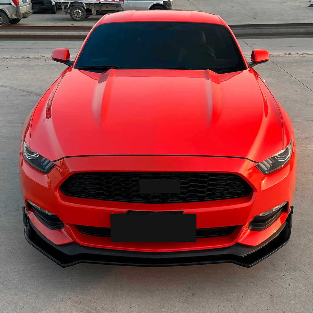 Gloss Black Front Splitter for Ford Mustang S550 MK6 15-17