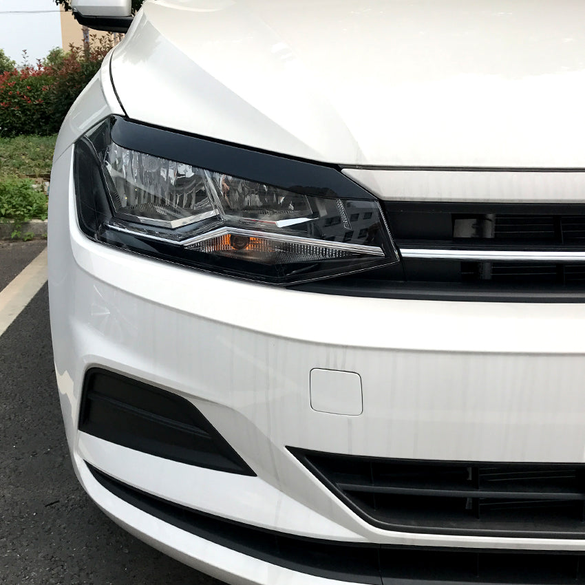 Gloss Black Headlight Trims for VW Polo MK6 18-26