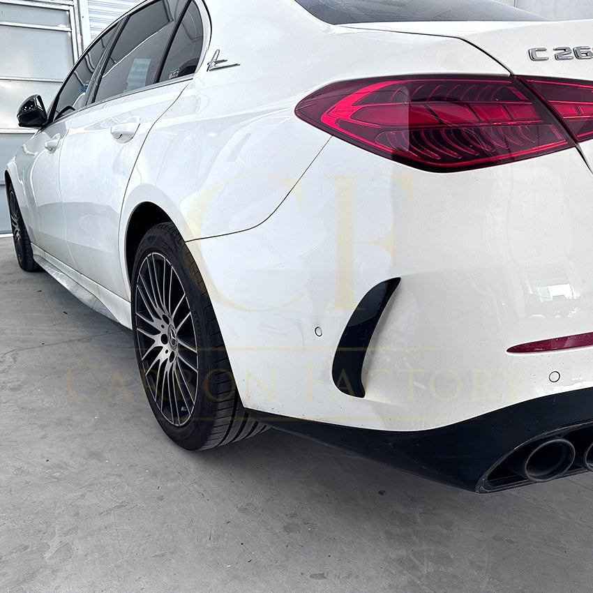 Style C Gloss Black Rear Bumper Trims for Mercedes Benz W206 C Class 22-Present (replacement) - Carbon Factory