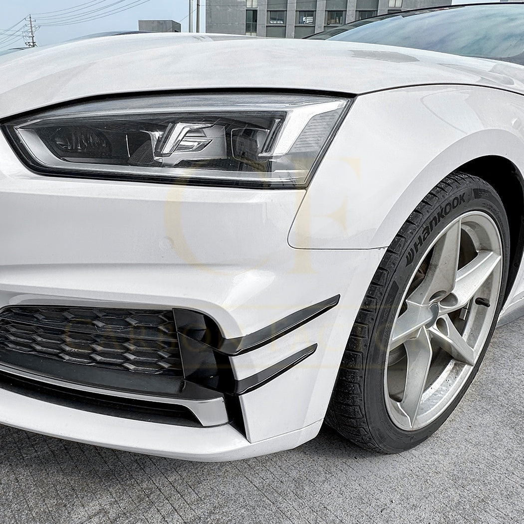 Gloss Black Front Canards for Audi B9 A5 S Line & S5 17-20 - Carbon Factory
