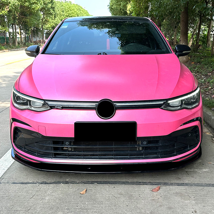 V Style Gloss Black Front Splitter for VW Golf MK8 GTI & R Line 20-23