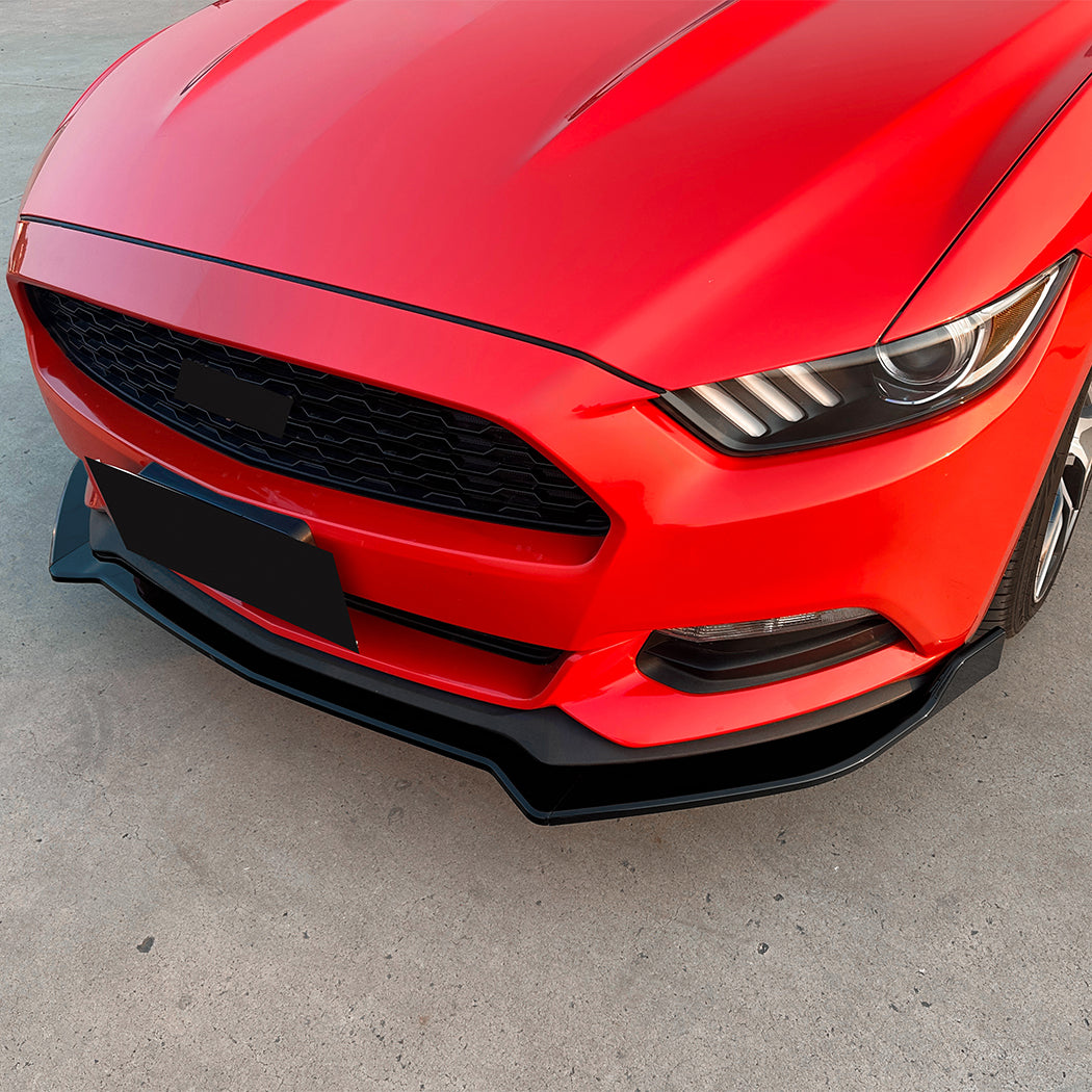 Gloss Black Front Splitter for Ford Mustang S550 MK6 15-17