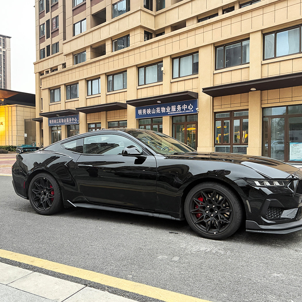 Gloss Black Side Skirts for Ford Mustang S650 MK7 24-Present
