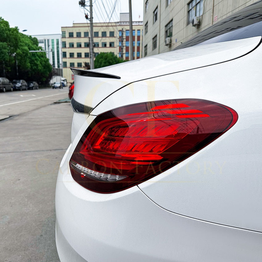 P Style Gloss Black Boot Spoiler for Mercedes Benz W205 C Class Saloon 15-21 - Carbon Factory