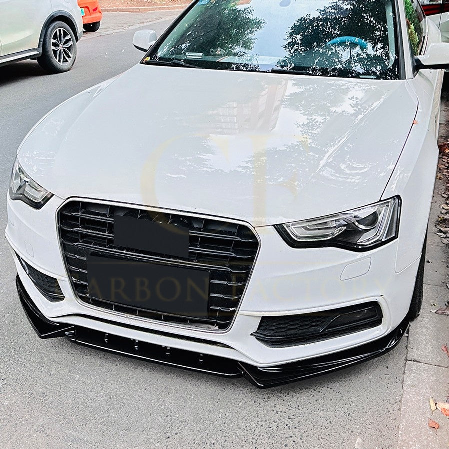 V Style Gloss Black Front Splitter for Audi B8.5 S5 A5 S Line 11-16 - Carbon Factory