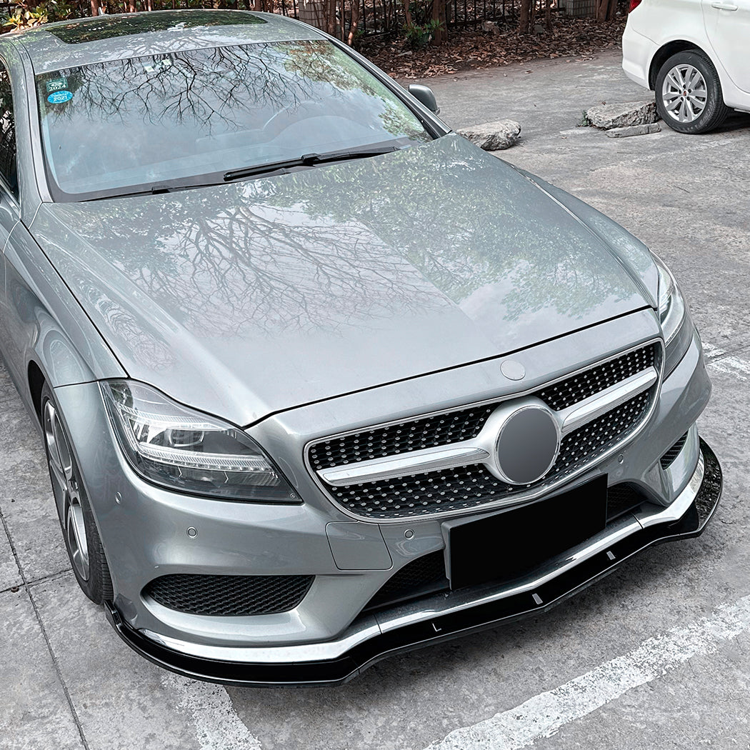 A Style Gloss Black Front Splitter for Mercedes Benz C218 CLS 15-18