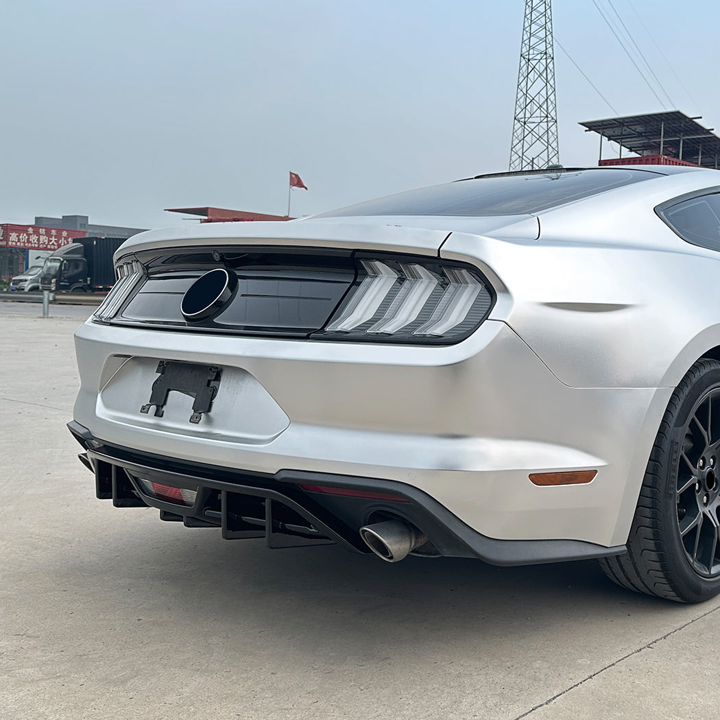 Gloss Black Rear Diffuser for Ford Mustang S550 MK6.5 18-23