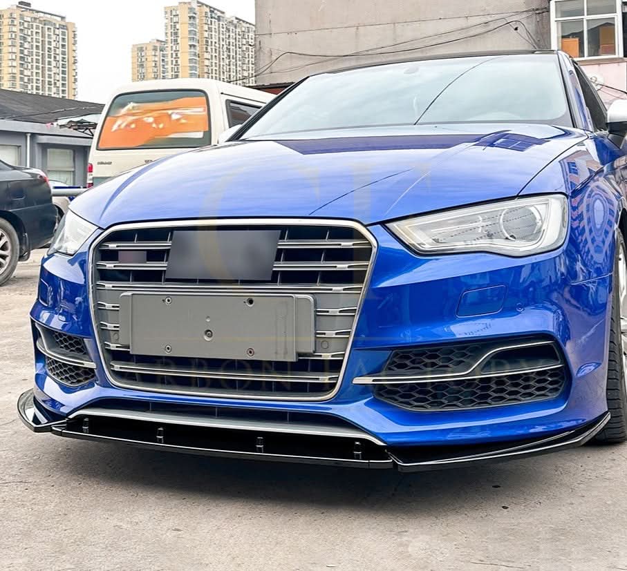 V Style Gloss Black Front Splitter for Audi A3 8V S Line & S3 13-16 - Carbon Factory