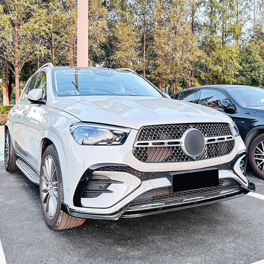 A Style Gloss Black Front Splitter for Mercedes Benz W167 C167 GLE 24-26