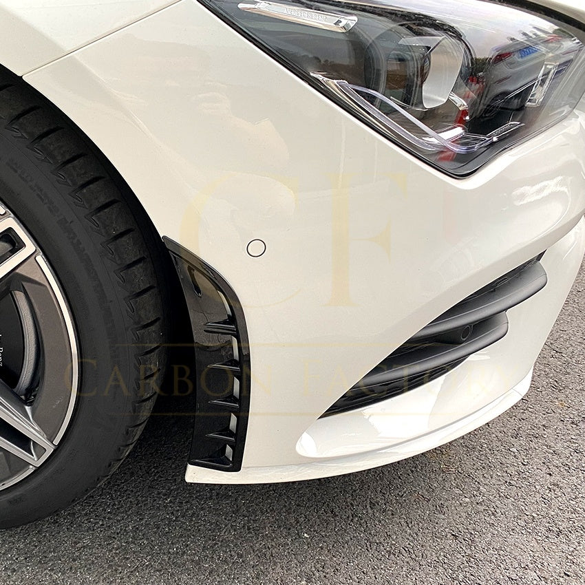 Gloss Black Front Side Trims for Mercedes Benz W118 CLA AMG 19-23 - Carbon Factory