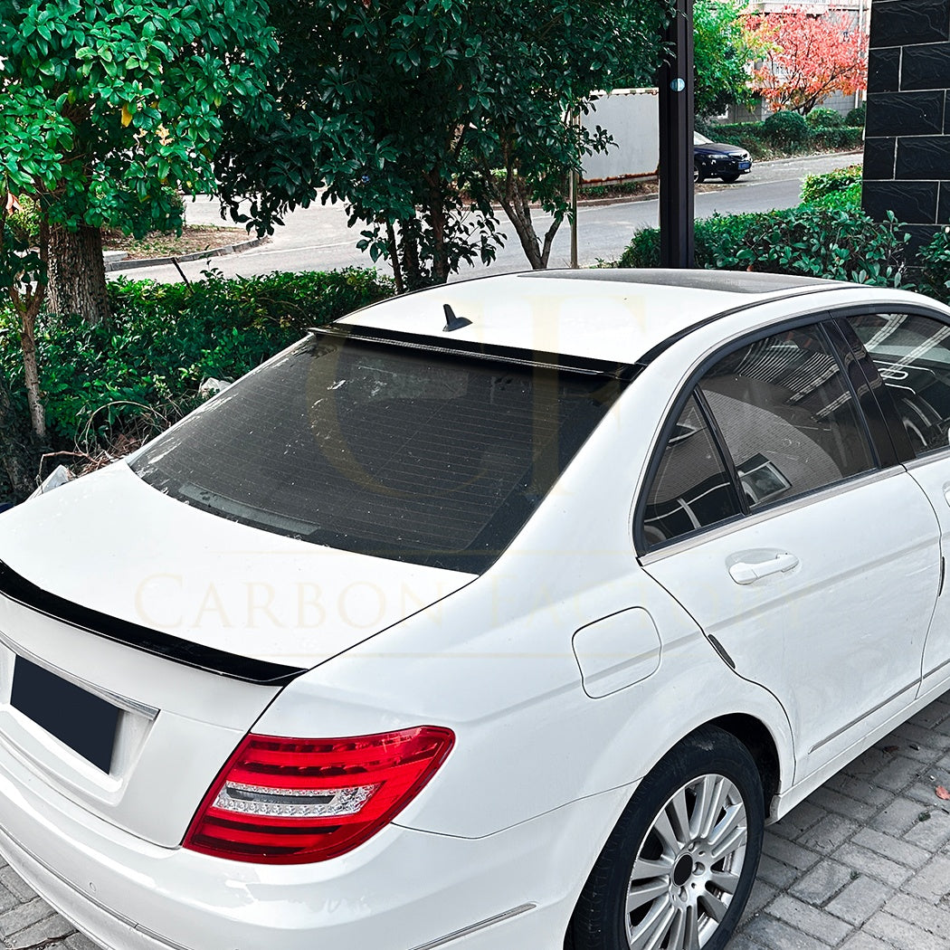 Gloss Black Roof Spoiler for Mercedes Benz W204 C Class & C63 Saloon 07-14 - Carbon Factory