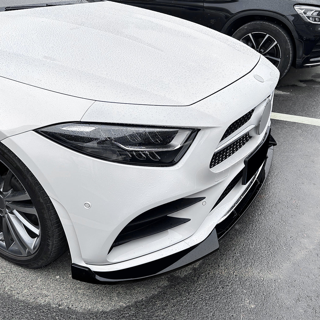 A Style Gloss Black Front Splitter for Mercedes Benz C257 CLS 19-21