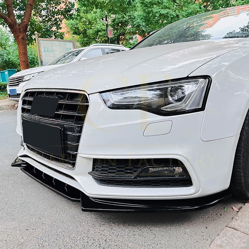 V Style Gloss Black Front Splitter for Audi B8.5 S5 A5 S Line 11-16 - Carbon Factory