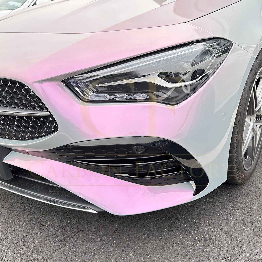 Gloss Black Front Side Trims for Mercedes Benz W118 CLA AMG 24-Present - Carbon Factory