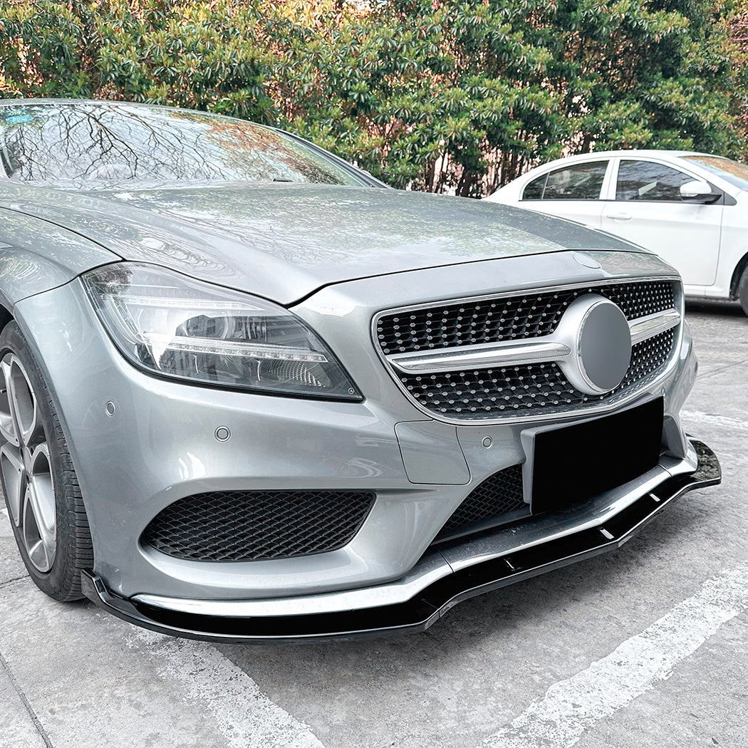 A Style Gloss Black Front Splitter for Mercedes Benz C218 CLS 15-18