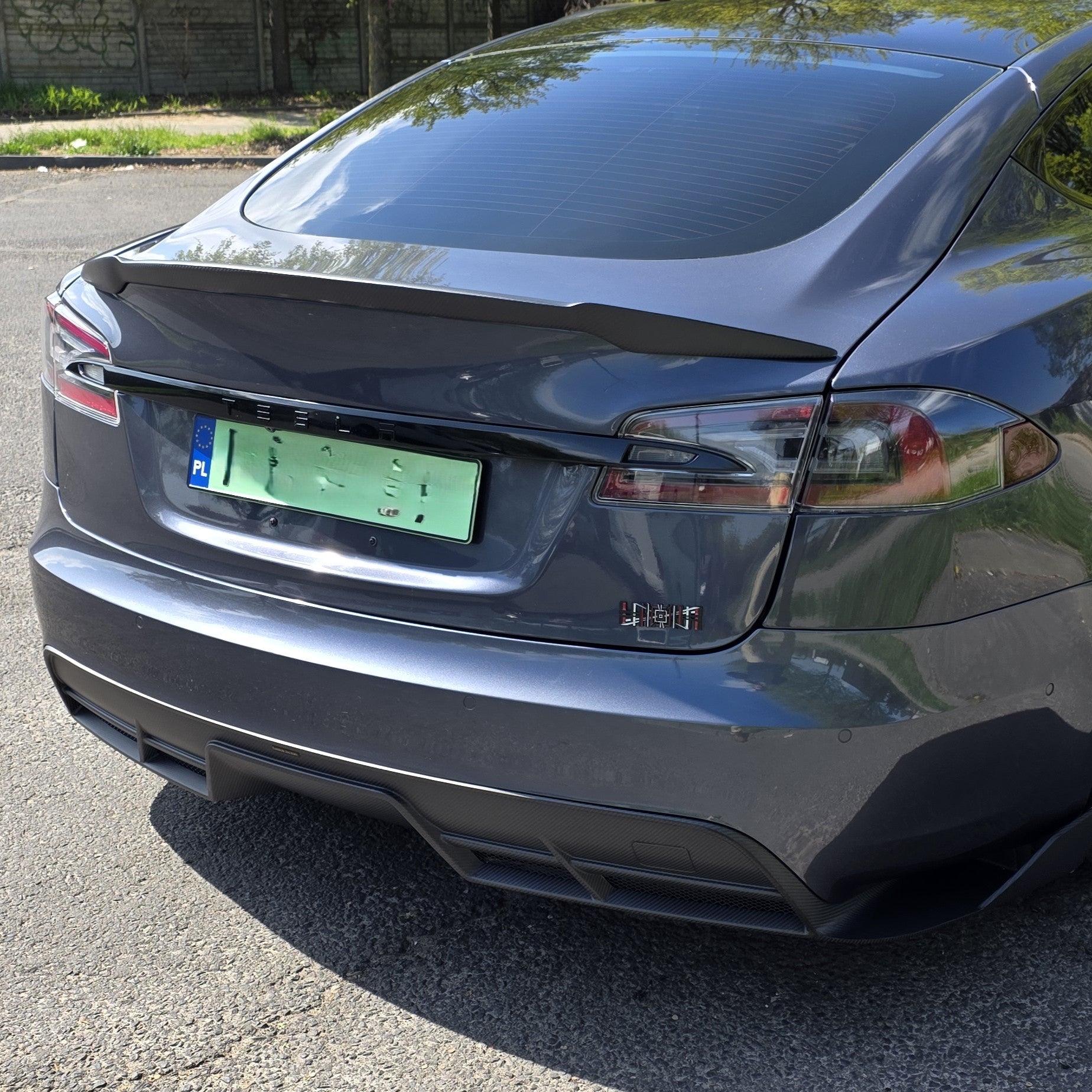 RZ Style Carbon Fibre Rear Diffuser for Tesla Model S Facelift 21-Present - Carbon Factory