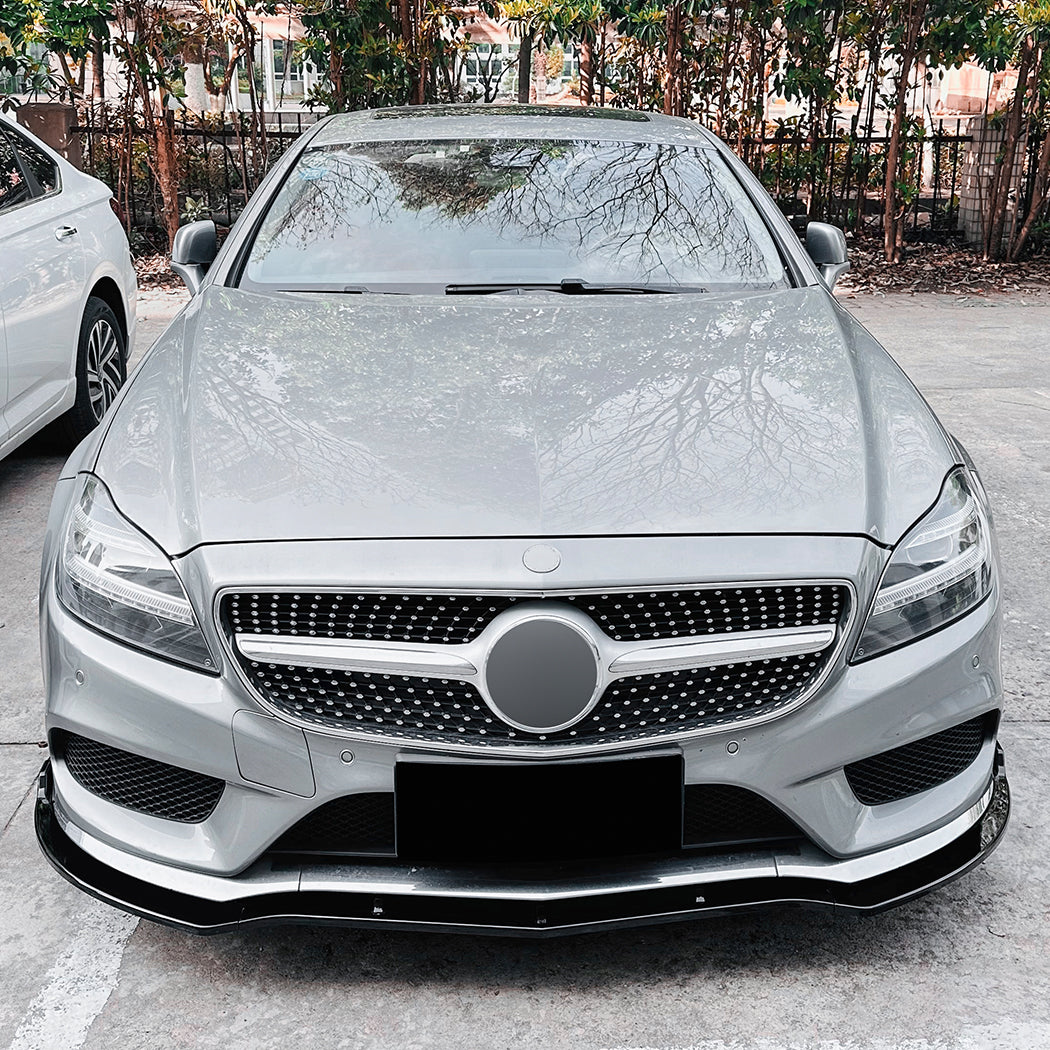 A Style Gloss Black Front Splitter for Mercedes Benz C218 CLS 15-18