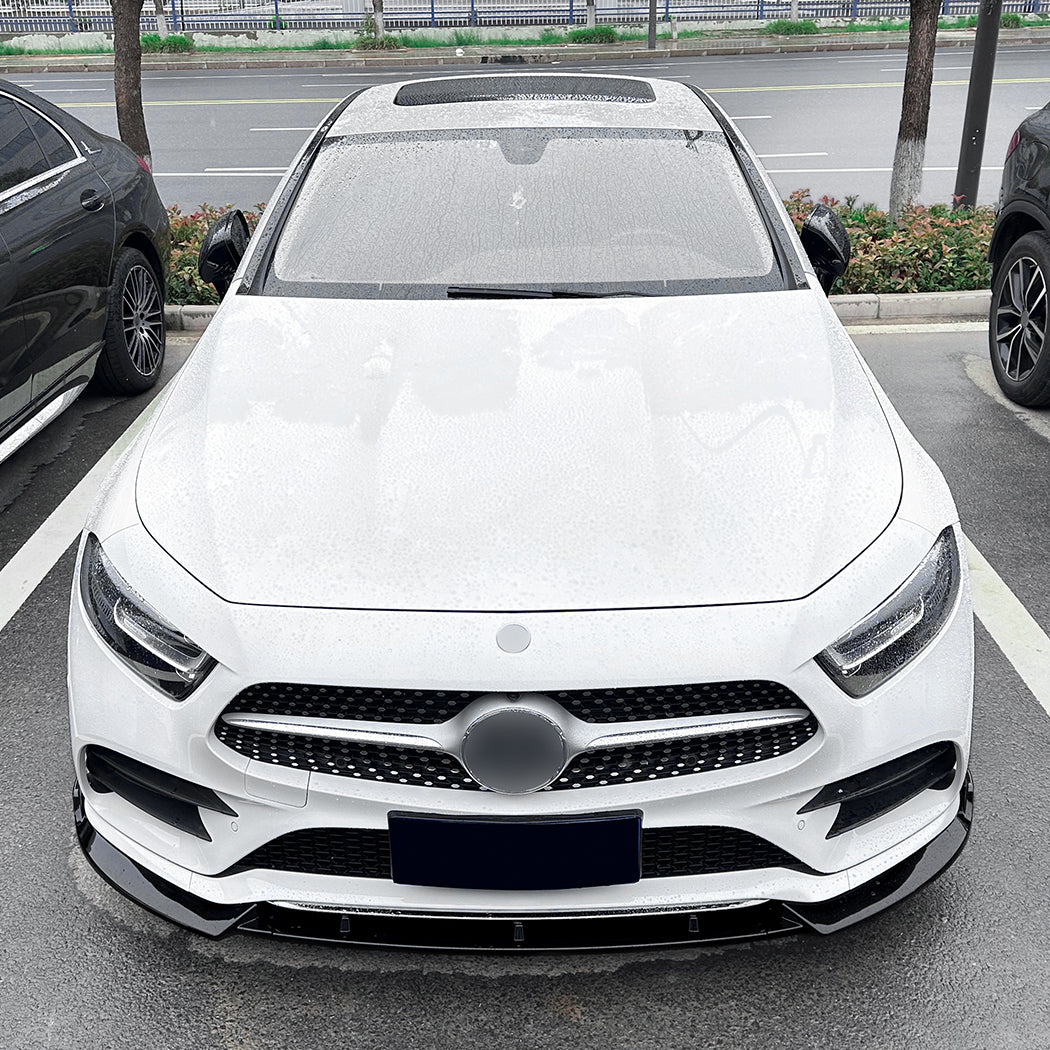 A Style Gloss Black Front Splitter for Mercedes Benz C257 CLS 19-21