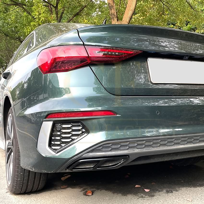 Gloss Black Exhaust Tip Covers for Audi A3 8Y S Line 20-24 - Carbon Factory