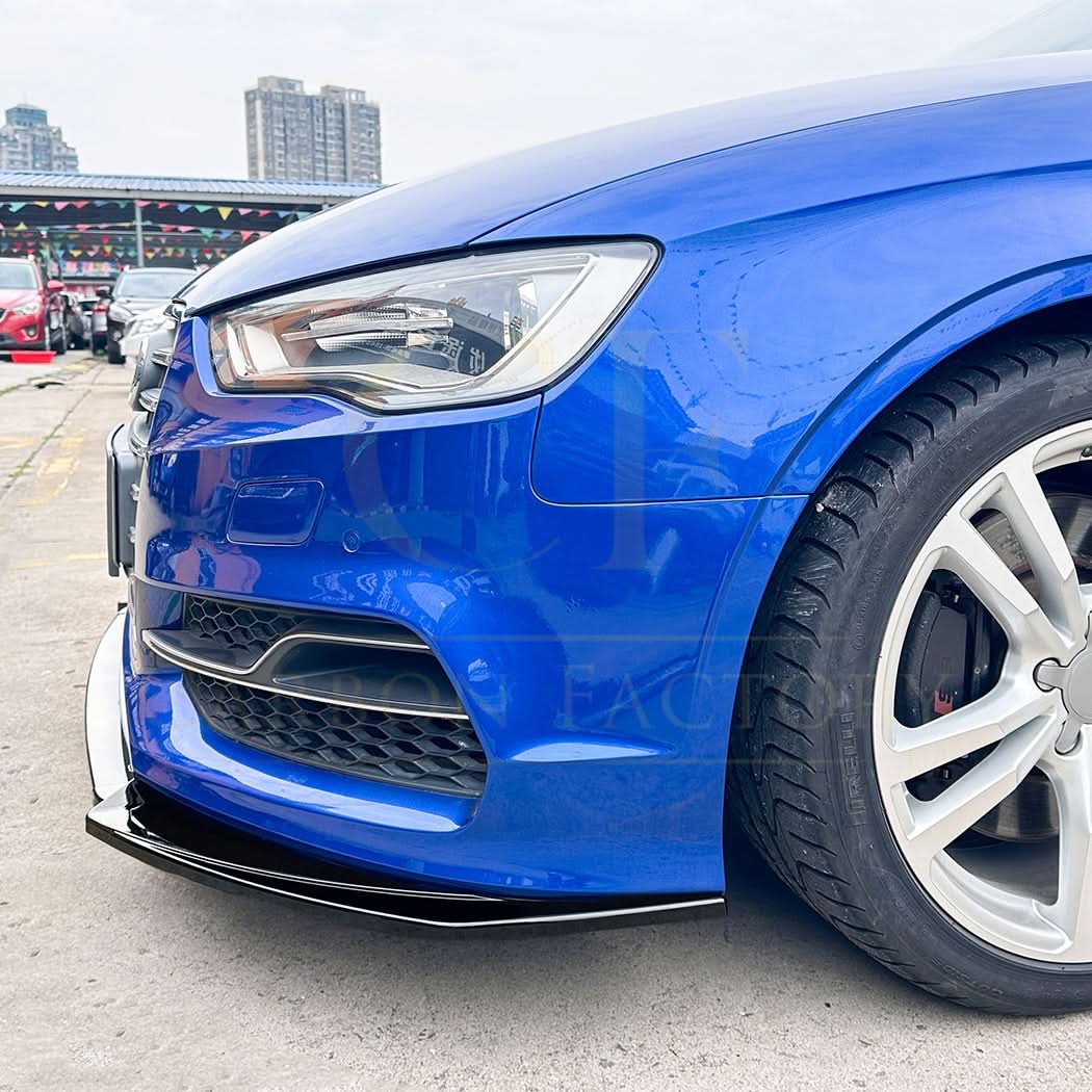 V Style Gloss Black Front Splitter for Audi A3 8V S Line & S3 13-16 - Carbon Factory