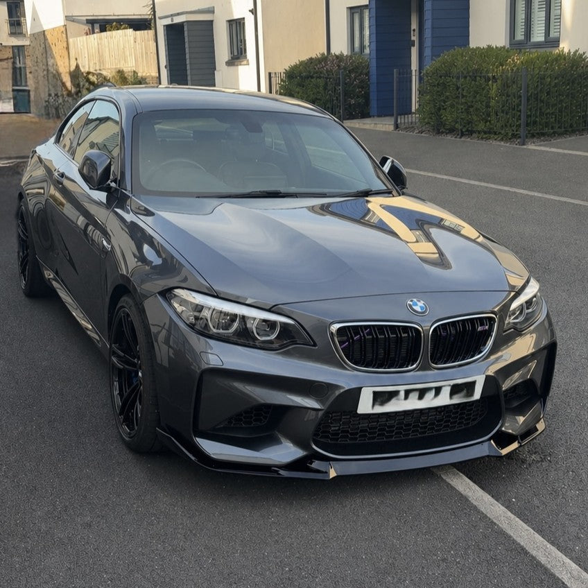 CS Style Gloss Black Front Splitter for BMW F87 M2C 14-18