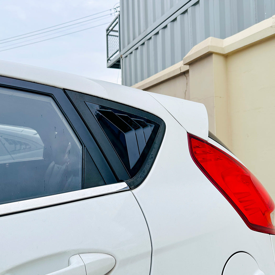 Gloss Black Window Louver Vents for Ford Fiesta B299 MK7 MK7.5 08-17