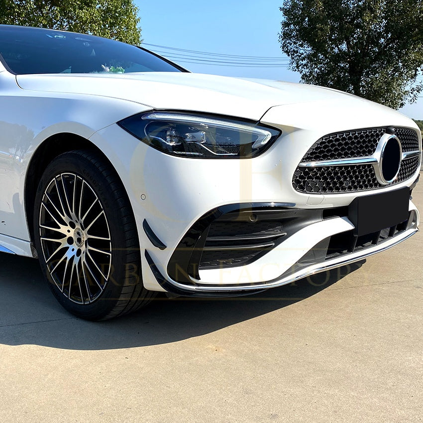 Gloss Black Front Canards for Mercedes Benz W206 C Class 22-Present - Carbon Factory