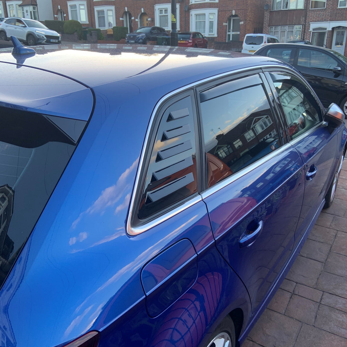 Gloss Black Window Louver Vents for Audi A3 8V S3 Hatchback 13-20